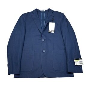 Bar III Slim Fit Sport Coat Mens 38R 38‎ Navy Blue Flex Performance $295